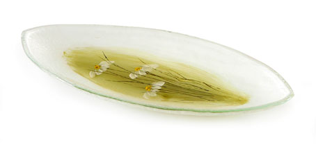 Handpainted Daisy Flowers Oval Dish