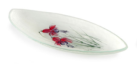 Handpainted Fuchsia Oval Dish
