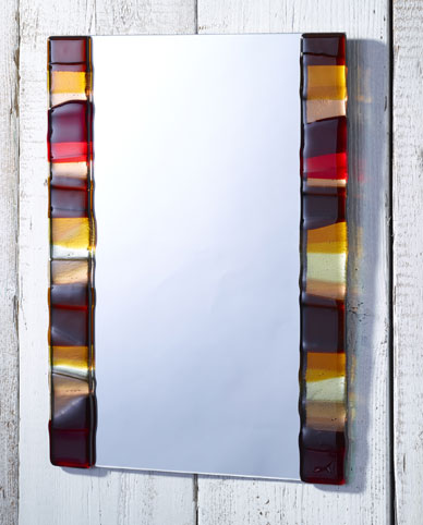 Autumn Panels Fused Glass Mirror