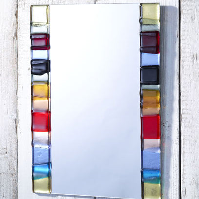 Summer Panels Fused Glass Mirror