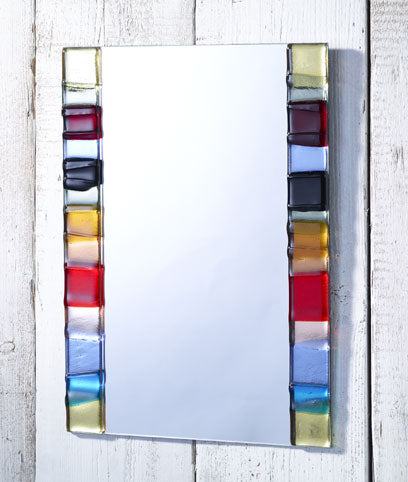 Summer Panels Fused Glass Mirror