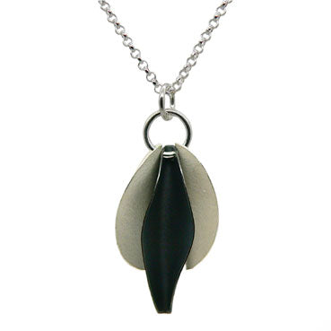 Satin and Oxidised Drops Pendant