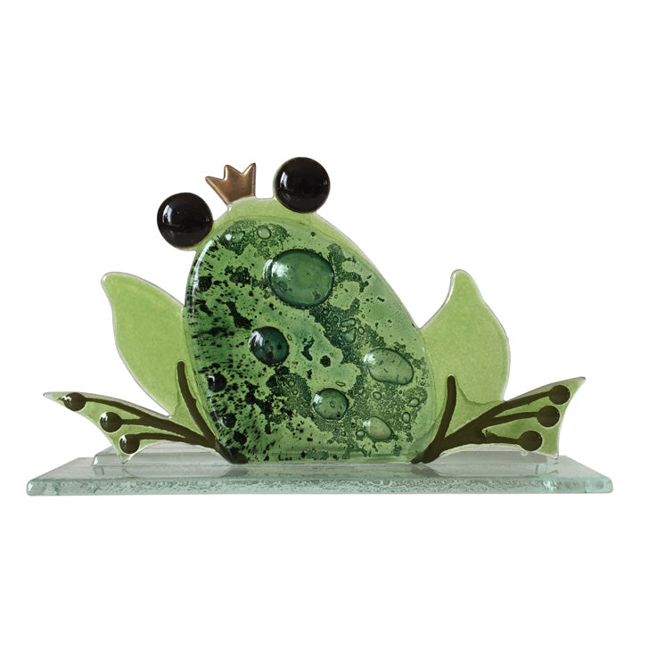 Gorgeous Green Frog Glass Ornament