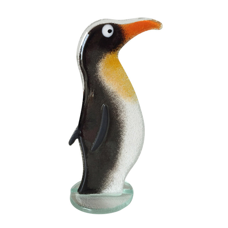Perky Penguin Fused Glass Ornament