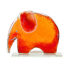 Smaller Amber Elephant Fused Glass Table Art