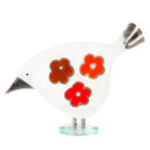 Larger Bright Daisies Bird Fused Glass Table Art