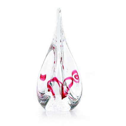 Red Twist Drop Crystal Paperweight