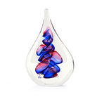 Blue and Ruby Drop Crystal Paperweight