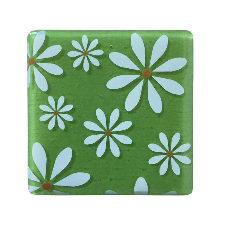 Fabulous Hand Made Green Fused Glass Coasters