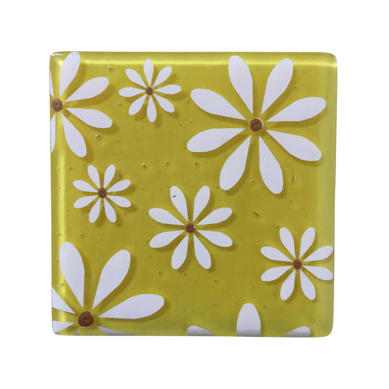 Summer Fun Yellow Glass Coasters