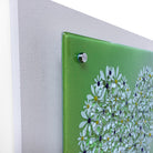 Exquisite Green Heart Fused Glass Wall Panel