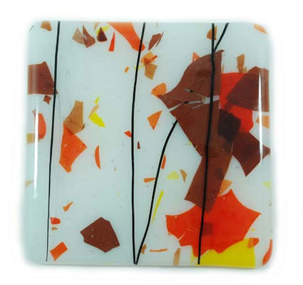Autumn Confetti Handmade Glass Coaster