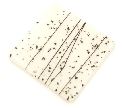 Black Dandelion Handmade Glass Coaster