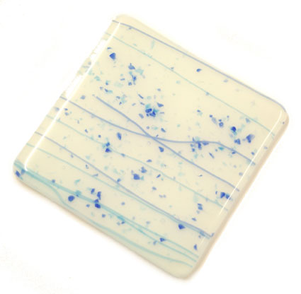 Blue Dandelion Handmade Glass Coaster