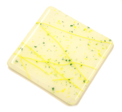 Green Dandelion Handmade Glass Coaster