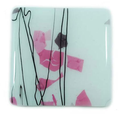 Purple Confetti Handmade Glass Coaster