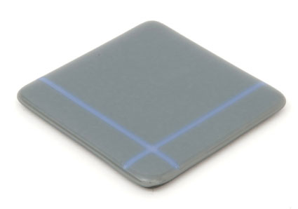 Grey With Lavender Stripes Handmade Glass Coaster