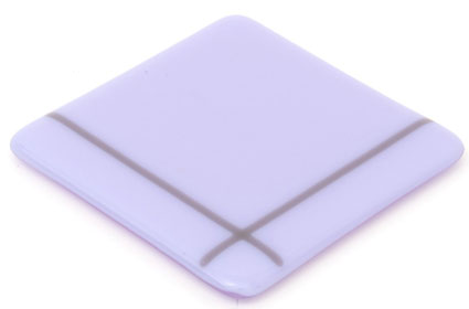 Lavender With Grey Stripes Handmade Glass Coaster
