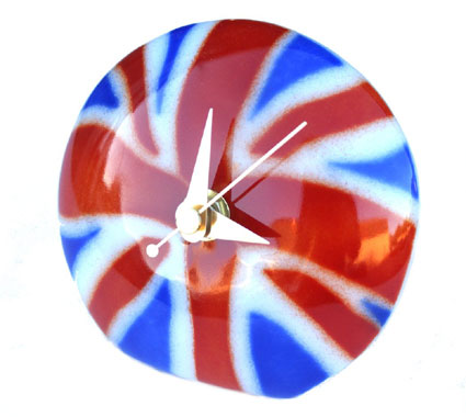 Funky Small Disc Glass Table Clock