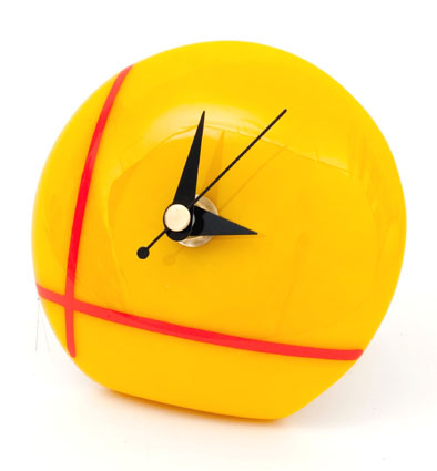Funky Small Disc Glass Table Clock