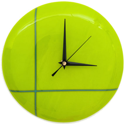 Funky Frisbee Style Glass Wall Clock