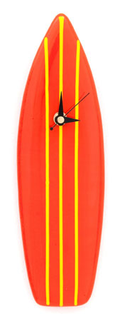 Funky Surfboard Glass Wall Clock