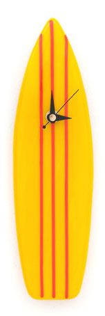 Funky Surfboard Glass Wall Clock