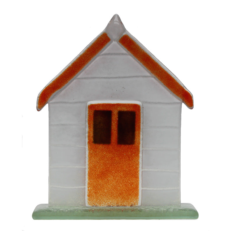 Ocean Side Beach Hut Fused Glass