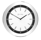 White Stainless Steel Clock With Silver Accents