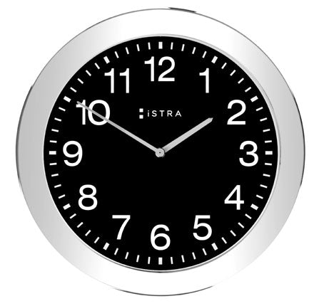 Black Stainless Steel Analog Clock