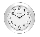White Stainless Steel Analog Clock