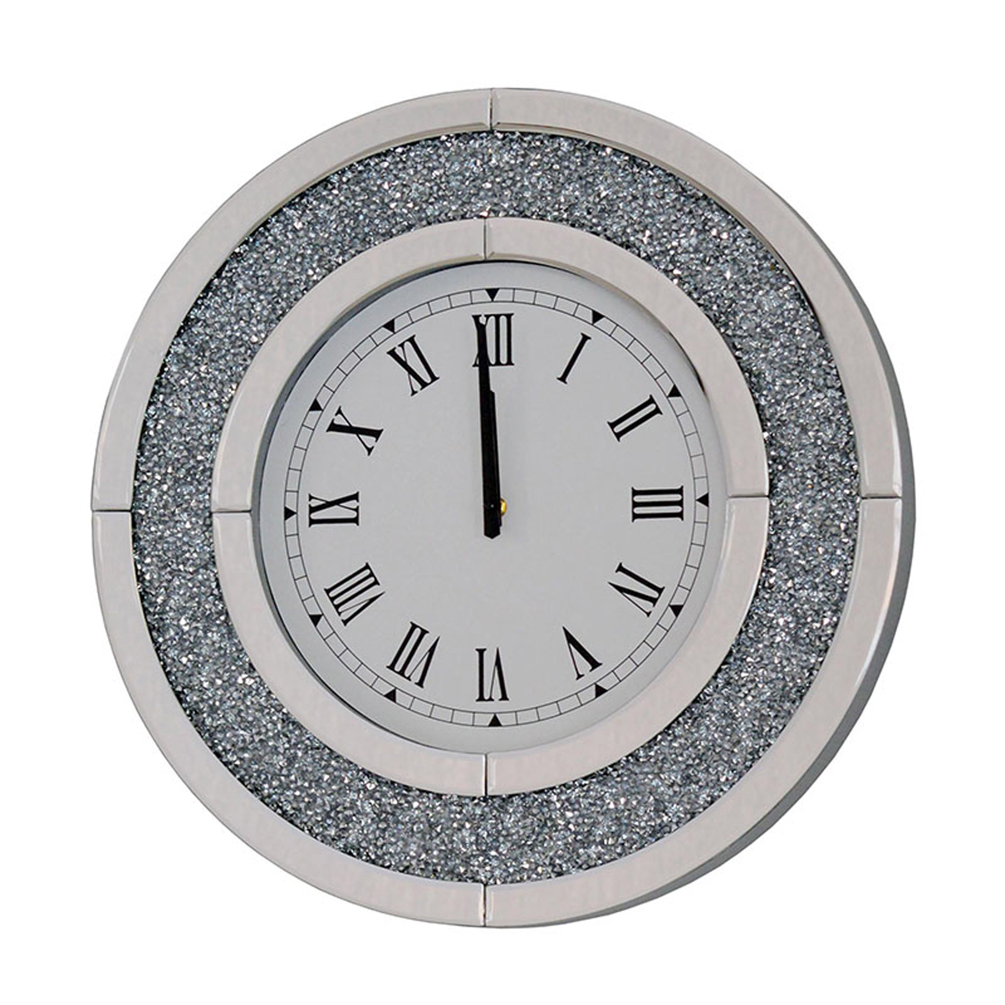 Glitzy Round Roman Style Wall Clock