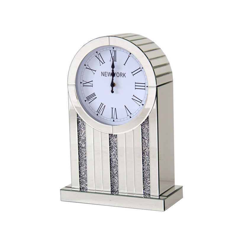 Sparkling Crushed Diamanté Table Clock