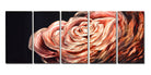 Extra Large 5 Part Handpainted Rose In Bloom On Aluminium
