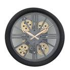 Steampunk Style Gears Wall Clock In Black
