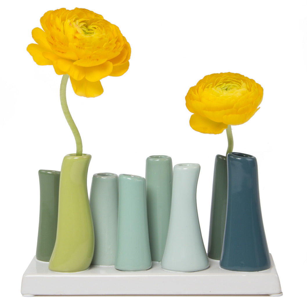 Chartreuse Ceramic Tube Bud Vases