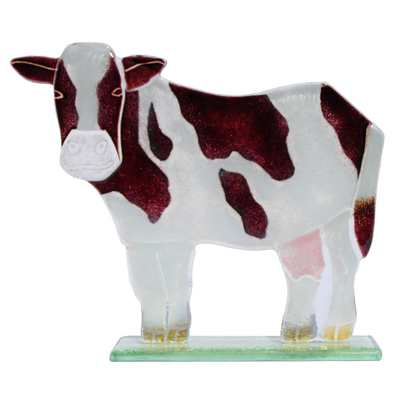 Daisy Cow Hand Made Glass Figurine