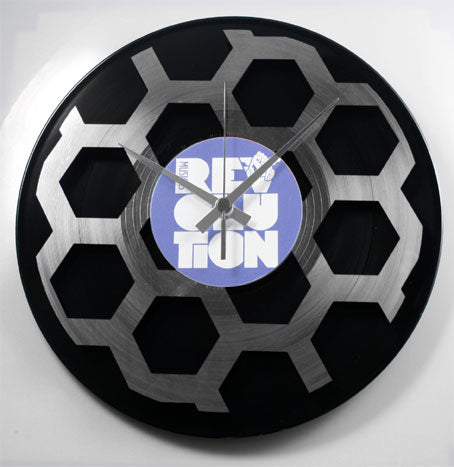 Beehive Double Record Wall Clock In Silver