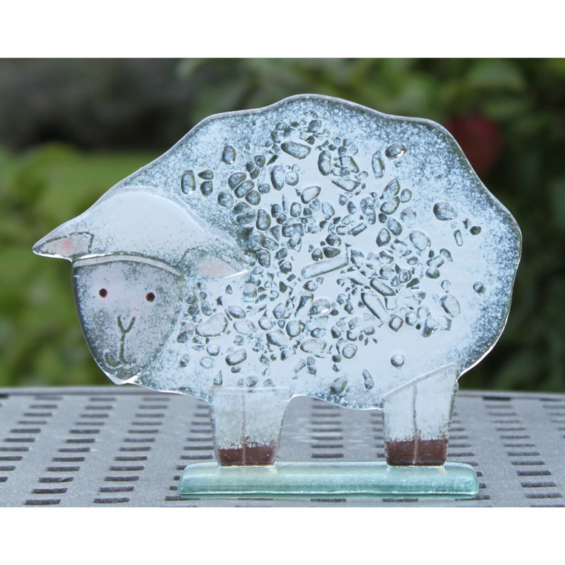 Dolly The Sheep Fused Glass Ornament