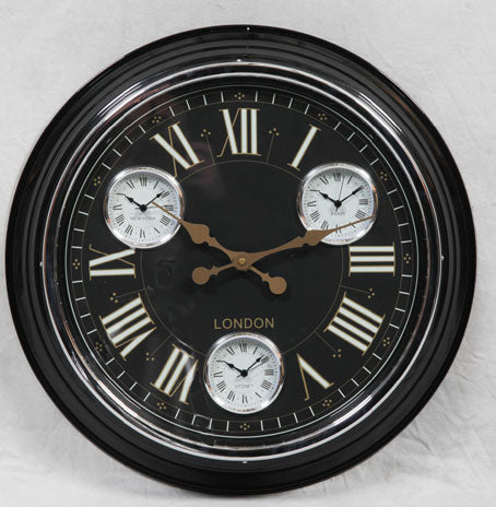 Black And Gold Trio Wall Clock