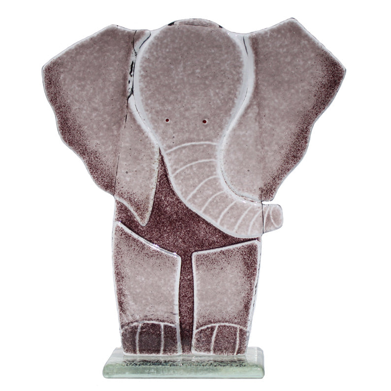 Glass Elephant Ornament In Tones Of Grey