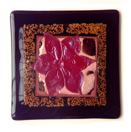 Big Flower Handmade Glass Coaster