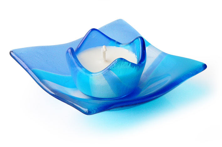 Fusion Glass Tealight Holder And Dish