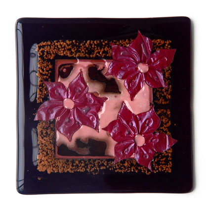 3 Flowers Handmade Glass Coaster