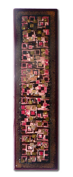 Mixed Squares Handmade Fused Glass Wall Panel