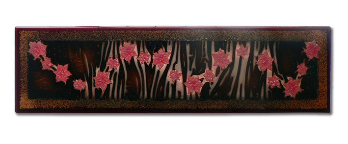 Pink Flowers Handmade Fused Glass Wall Panel