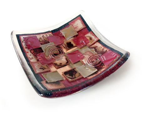 Mixed Squares Handmade Glass Dish