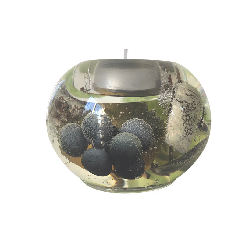 Wine Themed Round Glass Tea Light Holders