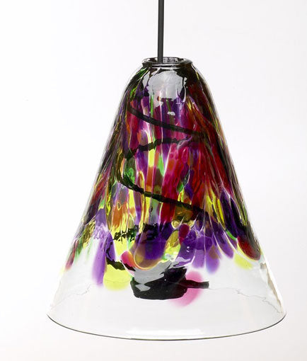 Winter Carnival Hand Blown Glass Tea Light Lantern