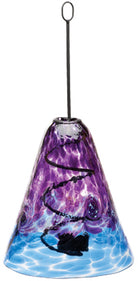 Purple and Blue Van Glow Hand Blown Glass Tea Light Lantern